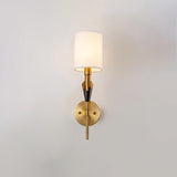 Elegant Tate Metal Wall Sconce with White Fabric Shade for Modern Bedrooms and Hallways