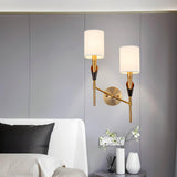 Elegant Tate Metal Wall Sconce with White Fabric Shade for Modern Bedrooms and Hallways