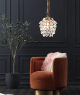 Elegant Tiered Crystal Chandelier Brass Droplight Fixture for Dining Room