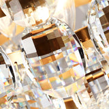 Elegant Tiered Crystal Chandelier Brass Droplight Fixture for Dining Room