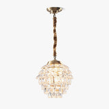 Elegant Tiered Crystal Chandelier Brass Droplight Fixture for Dining Room