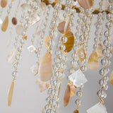 Elegant Tiered Shell Crystal Chandelier Copper Finish Multi Head Ceiling Light