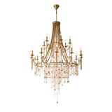 Elegant Tiered Shell Crystal Chandelier Copper Finish Multi Head Ceiling Light