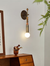 Elegant Toam Natural Marble Wall Lamp Pair with Antique Brass Metal Accents for Indoor Use