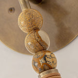 Elegant Toam Natural Marble Wall Lamp Pair with Antique Brass Metal Accents for Indoor Use