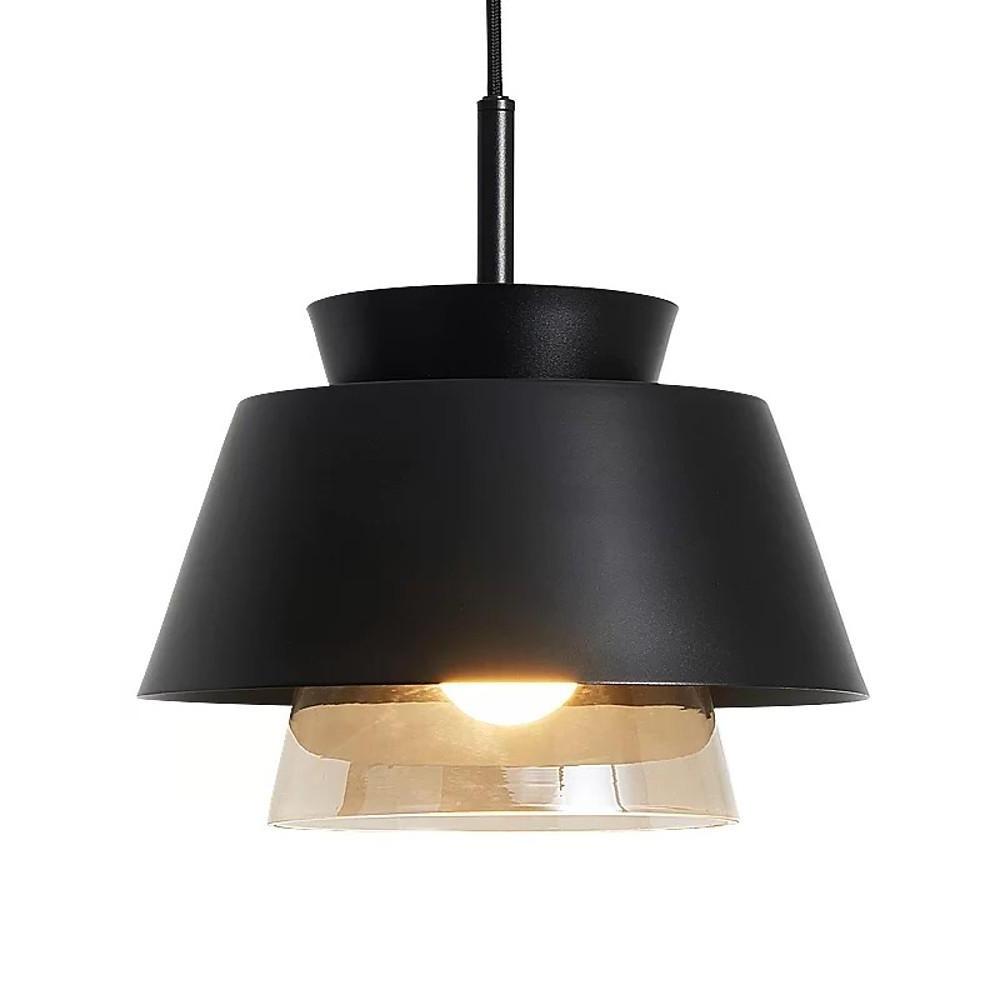 Elegant Traditional Metal and Glass LED Pendant Light Modern Hanging Lamp for Kitchen Island