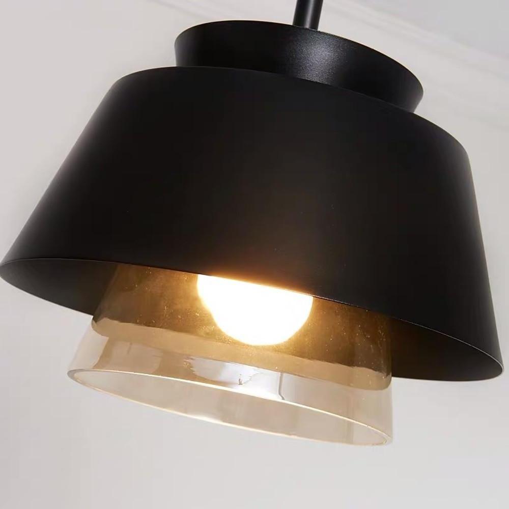 Elegant Traditional Metal and Glass LED Pendant Light Modern Hanging Lamp for Kitchen Island