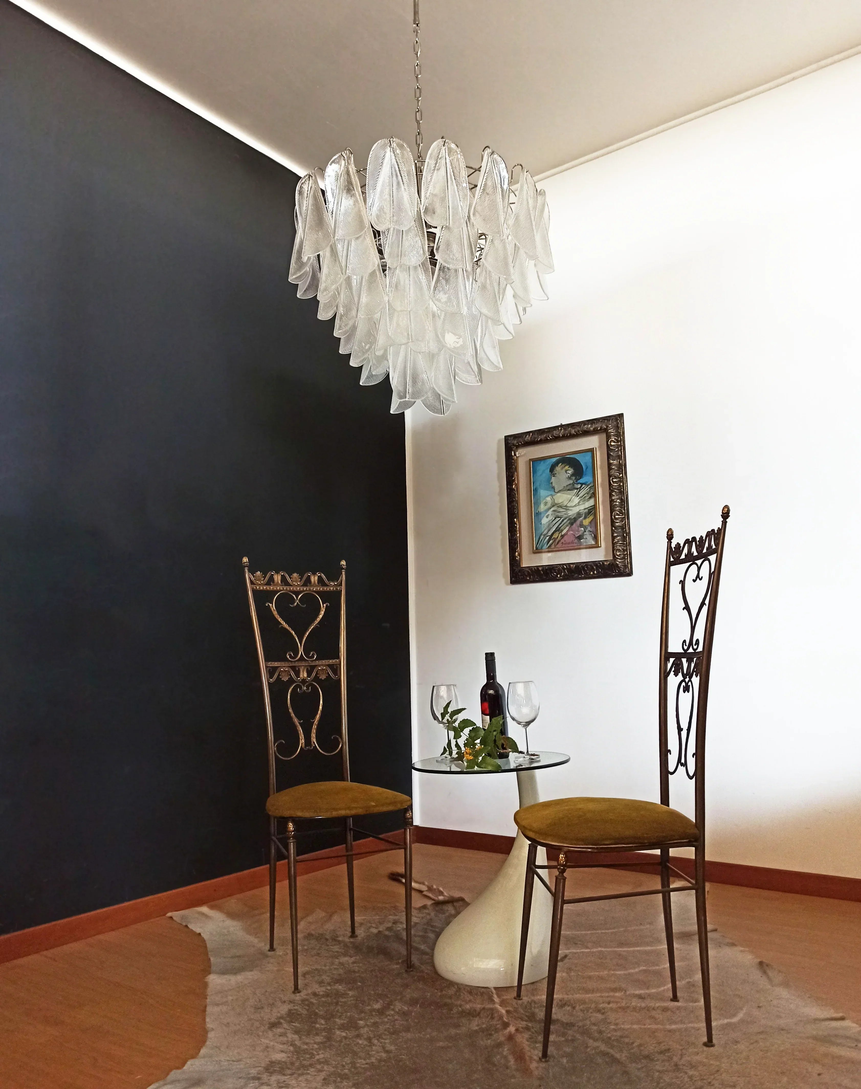elegant-transparent-murano-glass-leaf-chandelier-for-modern-living-rooms-and-foyers