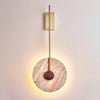 Elegant Travertine Disc LED Wall Light Natural Stone Sconce for Modern Interior