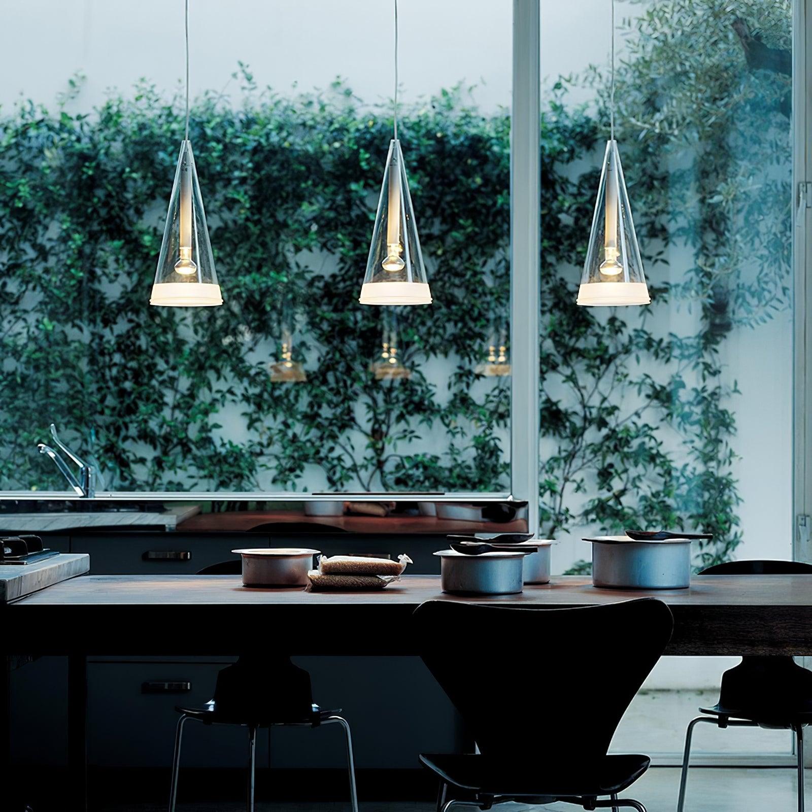 Elegant Tuileries Transparent Glass Cylinder Pendant Light for Kitchen Island and Dining Room