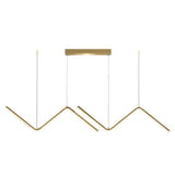 Elegant Wavy Linear LED Pendant Light 3 Step Dimming Modern Nordic Chandelier for Dining Room