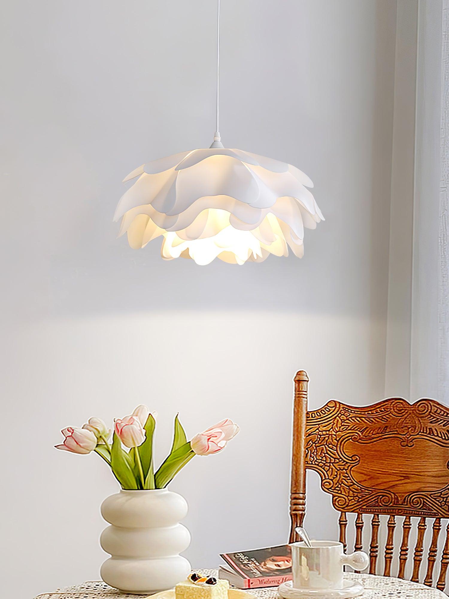 Elegant White Floral Multi Layered Acrylic Pendant Light for Modern Interior Spaces