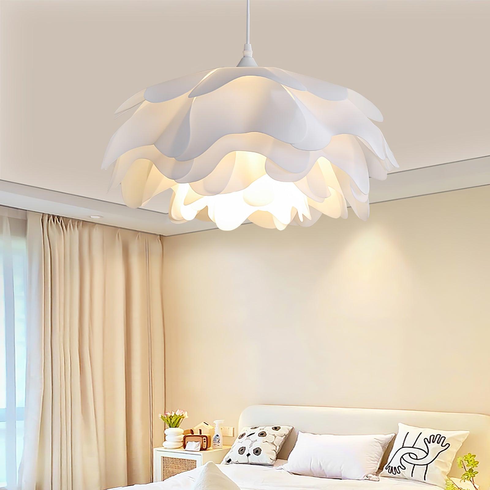 Elegant White Floral Multi Layered Acrylic Pendant Light for Modern Interior Spaces