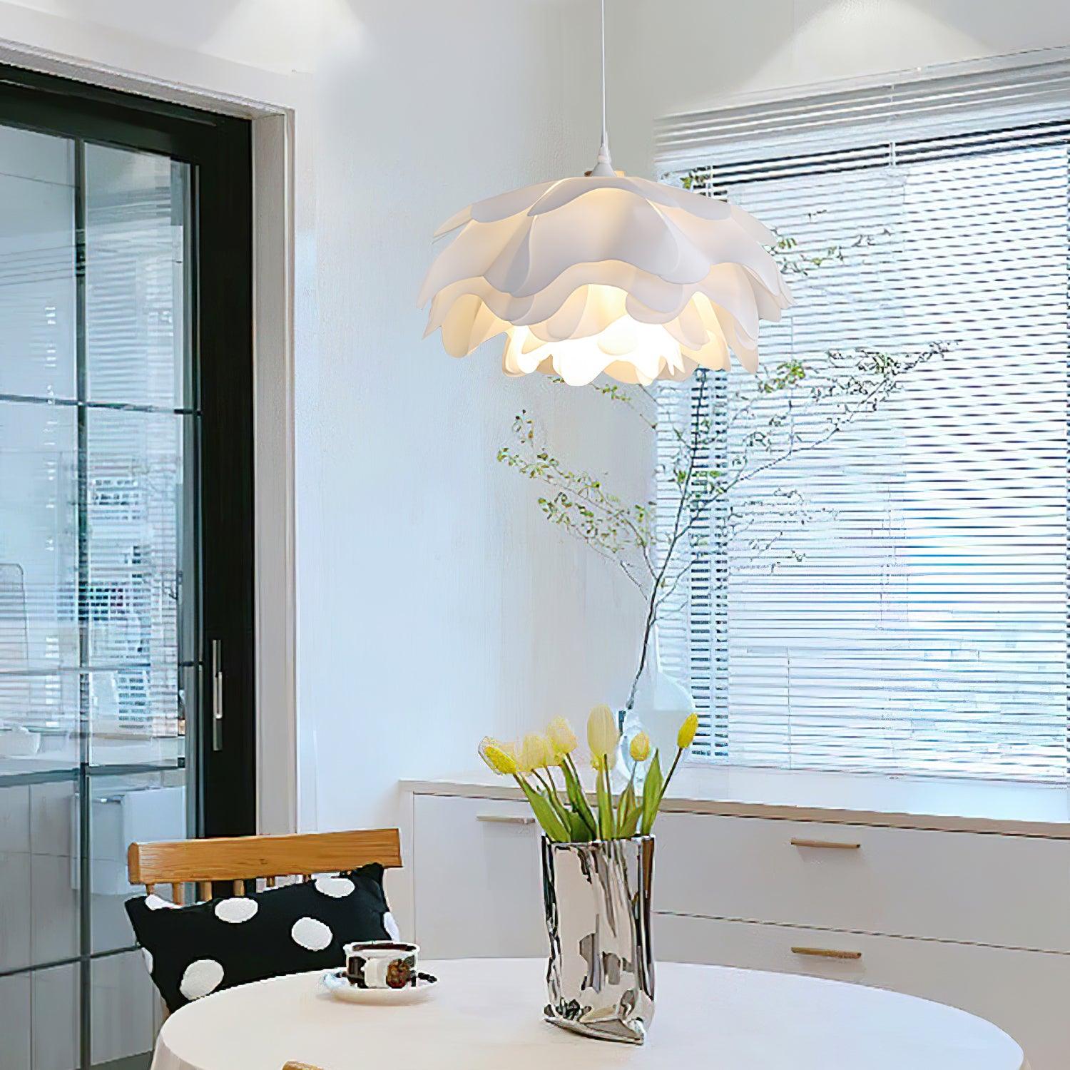 Elegant White Floral Multi Layered Acrylic Pendant Light for Modern Interior Spaces