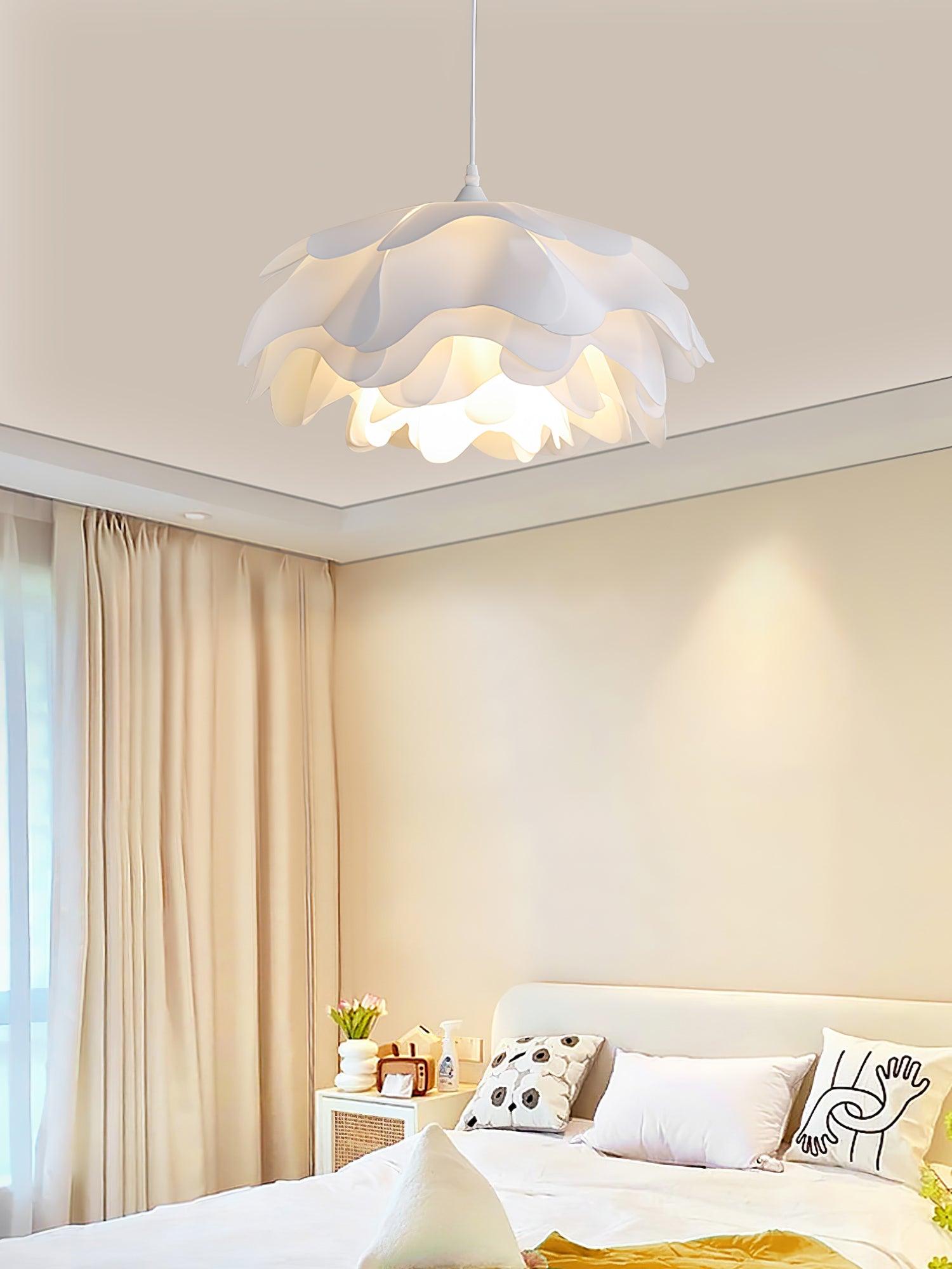 Elegant White Floral Multi Layered Acrylic Pendant Light for Modern Interior Spaces