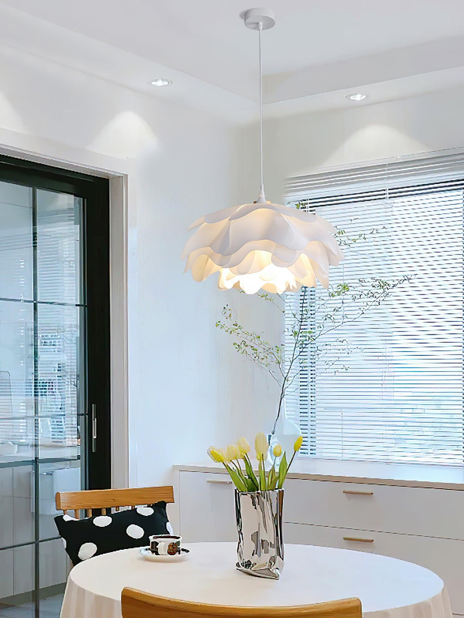 Elegant White Floral Multi Layered Acrylic Pendant Light for Modern Interior Spaces