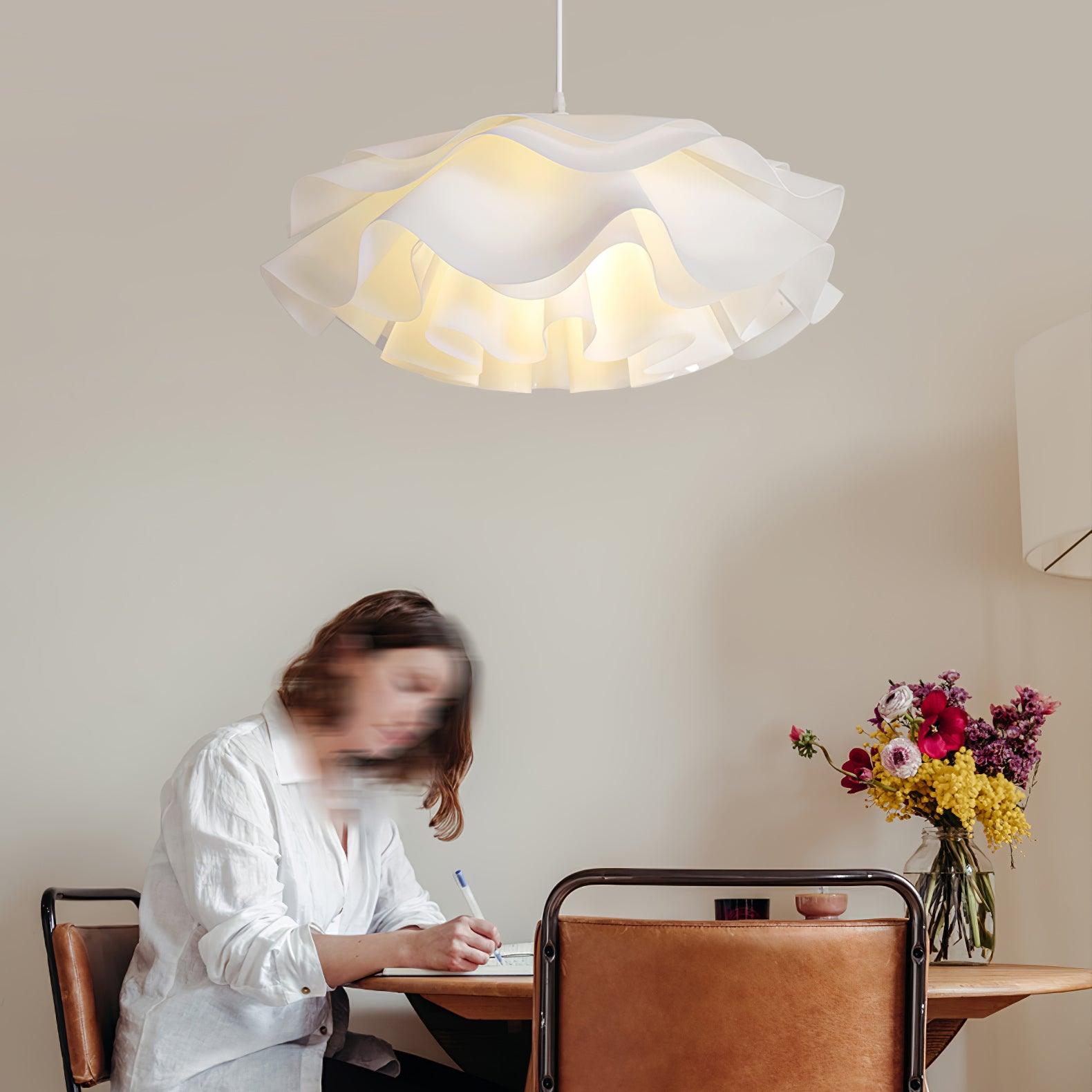 Elegant White Floral Multi Layered Acrylic Pendant Light for Modern Interior Spaces