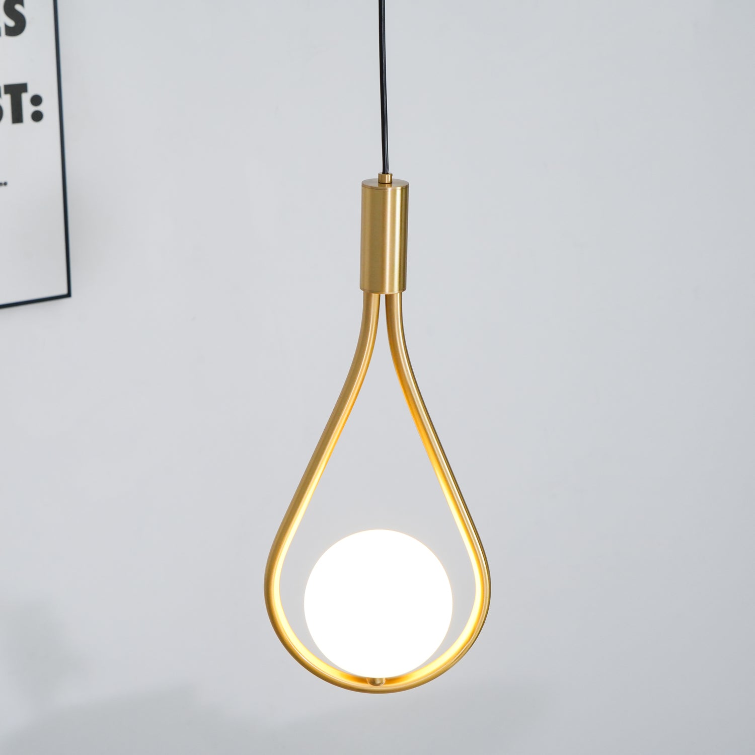 Elegant White Glass Globe Droplight Pendant Lamp for Modern Living Rooms and Dining Spaces