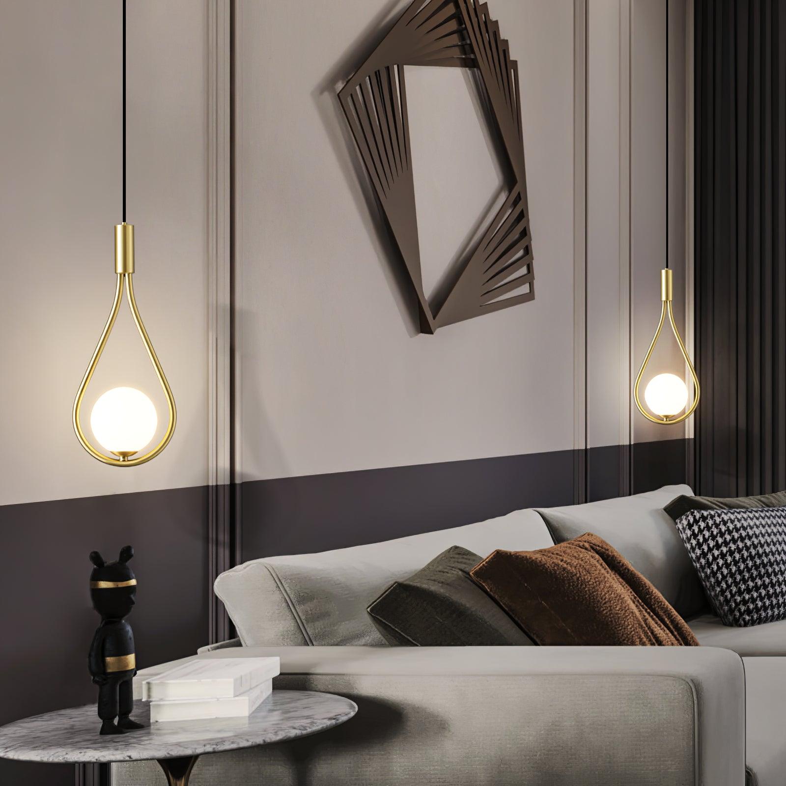 Elegant White Glass Globe Droplight Pendant Lamp for Modern Living Rooms and Dining Spaces