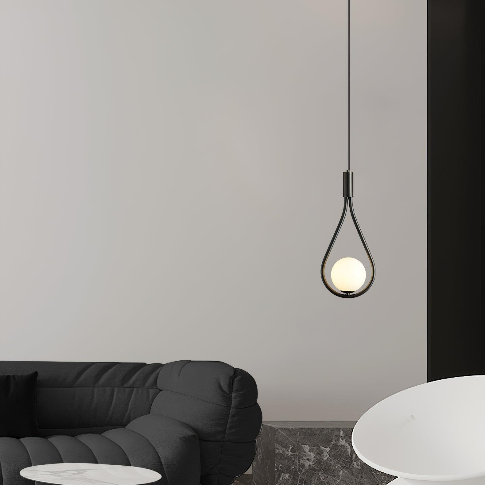 Elegant White Glass Globe Droplight Pendant Lamp for Modern Living Rooms and Dining Spaces