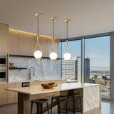 Elegant White Glass Globe Droplight Pendant Lamp for Modern Living Rooms and Dining Spaces