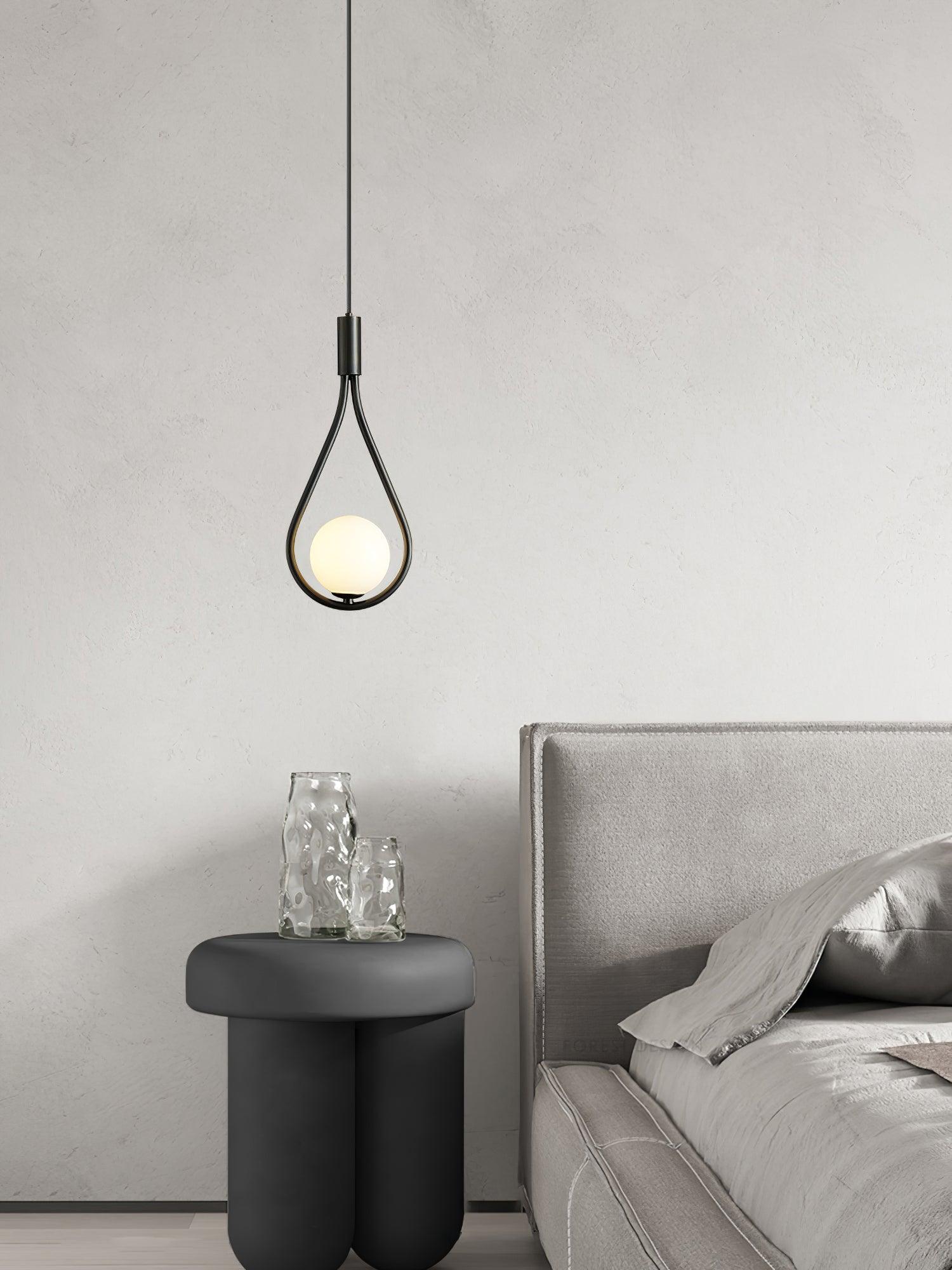 Elegant White Glass Globe Droplight Pendant Lamp for Modern Living Rooms and Dining Spaces