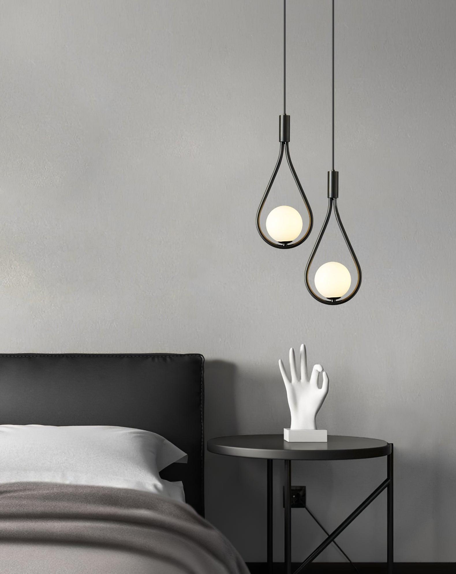 Elegant White Glass Globe Droplight Pendant Lamp for Modern Living Rooms and Dining Spaces