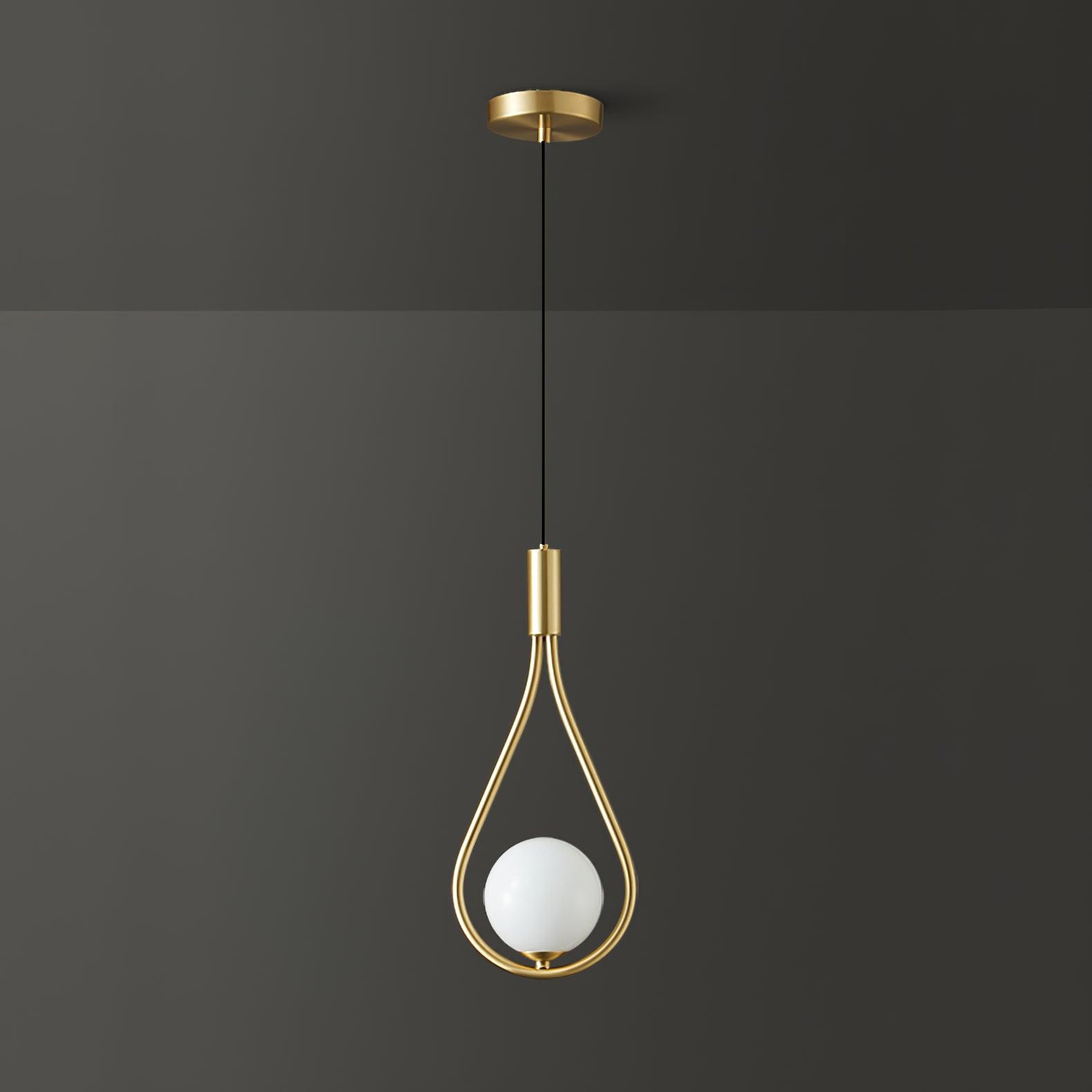 Elegant White Glass Globe Droplight Pendant Lamp for Modern Living Rooms and Dining Spaces
