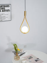 Elegant White Glass Globe Droplight Pendant Lamp for Modern Living Rooms and Dining Spaces