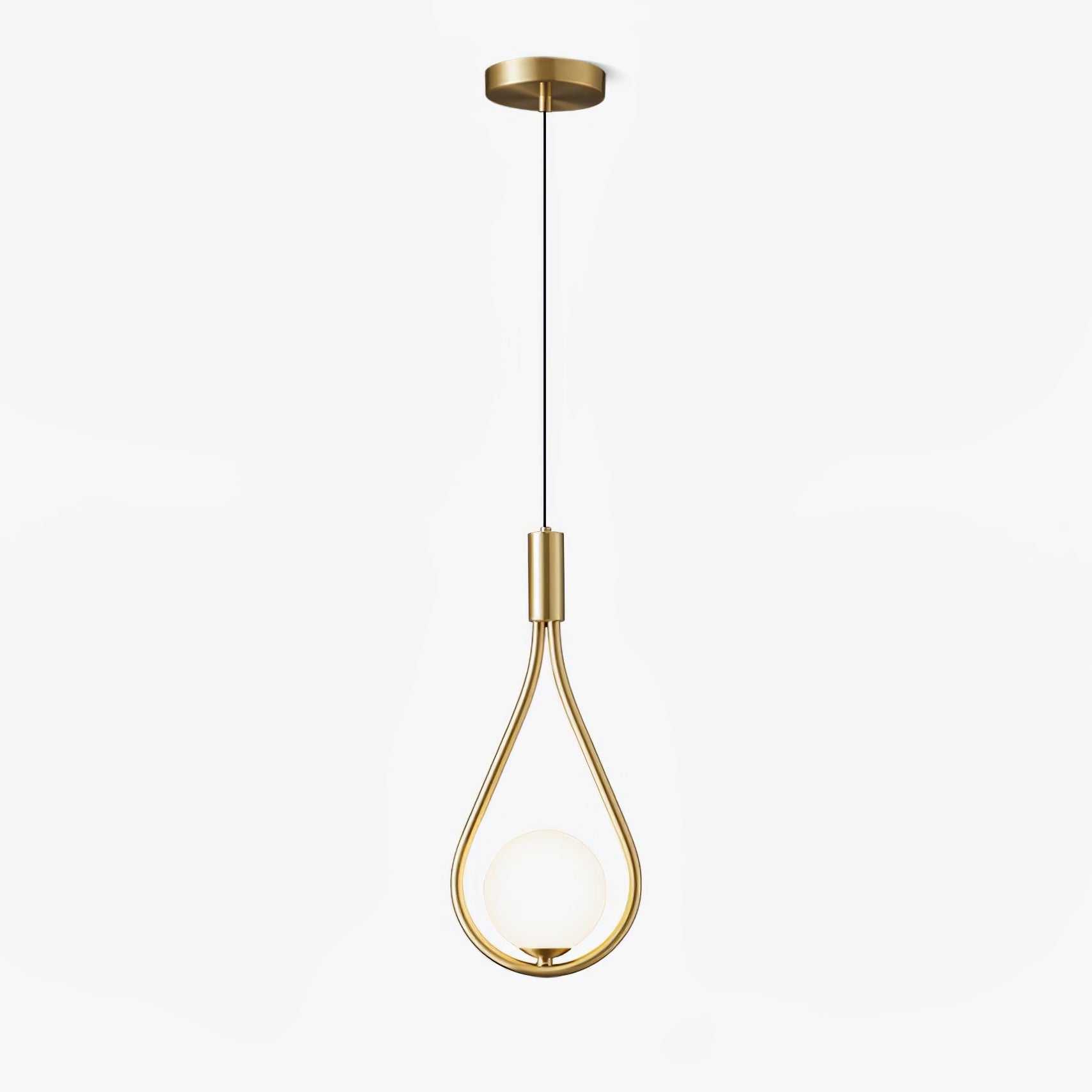 Elegant White Glass Globe Droplight Pendant Lamp for Modern Living Rooms and Dining Spaces
