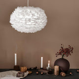 Elegant White Goose Feather Pendant Light Modern Nordic Hanging Lamp for Bedroom and Living Room