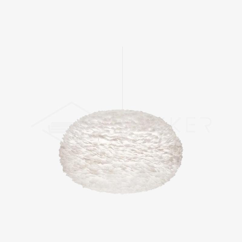Elegant White Goose Feather Pendant Light Modern Nordic Hanging Lamp for Bedroom and Living Room