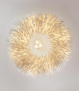 Elegant White Goose Feather Pendant Light Modern Nordic Hanging Lamp for Bedroom and Living Room