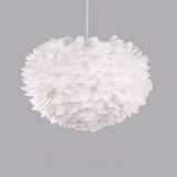 Elegant White Goose Feather Pendant Light Modern Nordic Hanging Lamp for Bedroom and Living Room