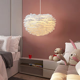 Elegant White Goose Feather Pendant Light Modern Nordic Hanging Lamp for Bedroom and Living Room