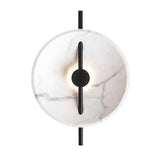 Elegant White Marble LED Wall Lamp Modern Circular Sconce for Bedroom Lighting