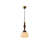 Elegant White Silk Globe Pendant Lighting with Walnut Oak and Metal Accents for Modern Homes