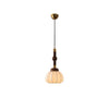 Elegant White Silk Globe Pendant Lighting with Walnut Oak and Metal Accents for Modern Homes