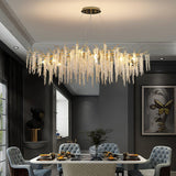 Elegant Wisteria Crystal Flower Branch Chandelier Gold G9 LED Ceiling Light Fixture
