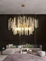 Elegant Wisteria Crystal Flower Branch Chandelier Gold G9 LED Ceiling Light Fixture
