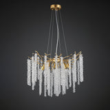 Elegant Wisteria Crystal Flower Branch Chandelier Gold G9 LED Ceiling Light Fixture