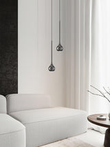 Elie Modern LED Droplight Pendant Lamp with Minimalist Black Aluminum and Acrylic Diffuser