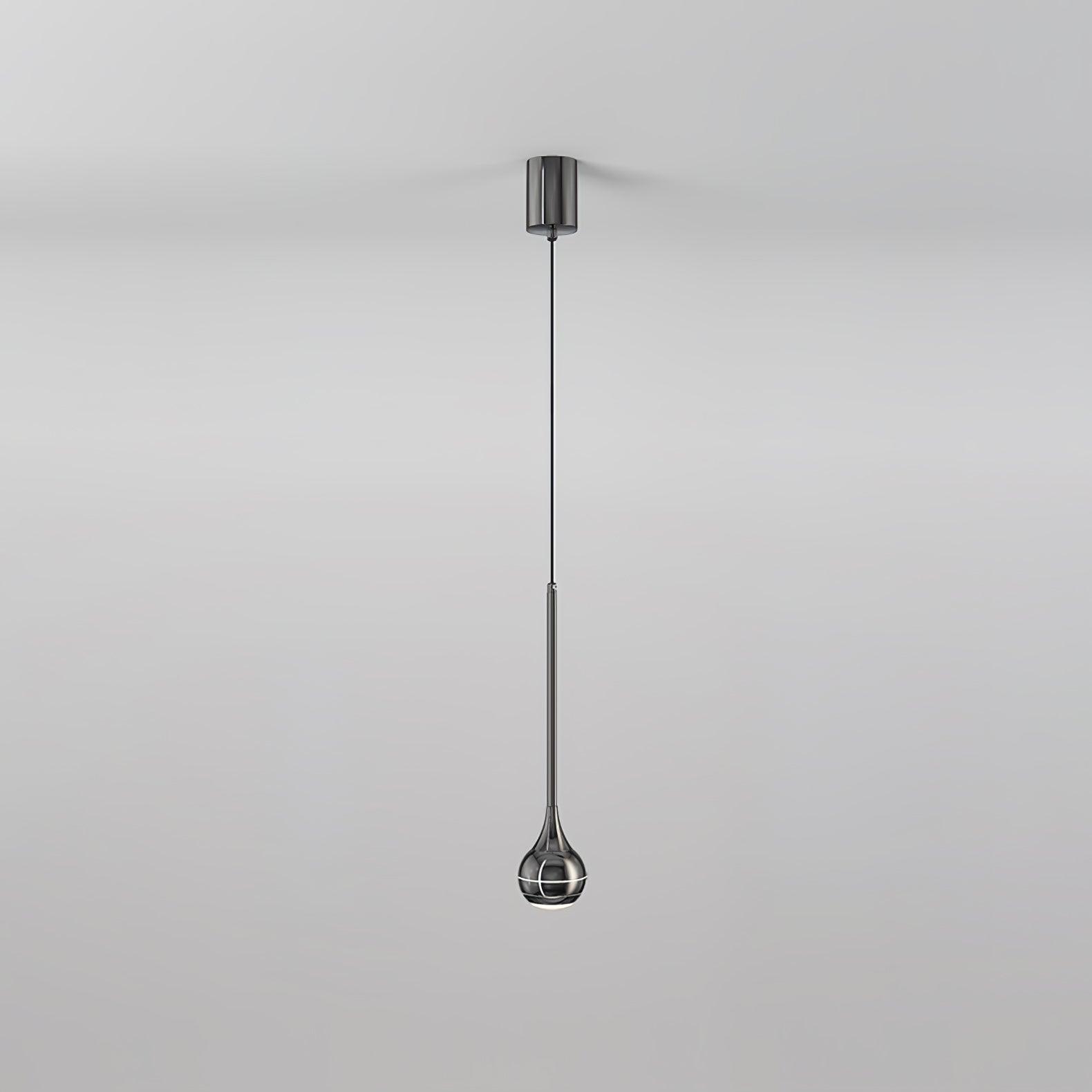 Elie Modern LED Droplight Pendant Lamp with Minimalist Black Aluminum and Acrylic Diffuser