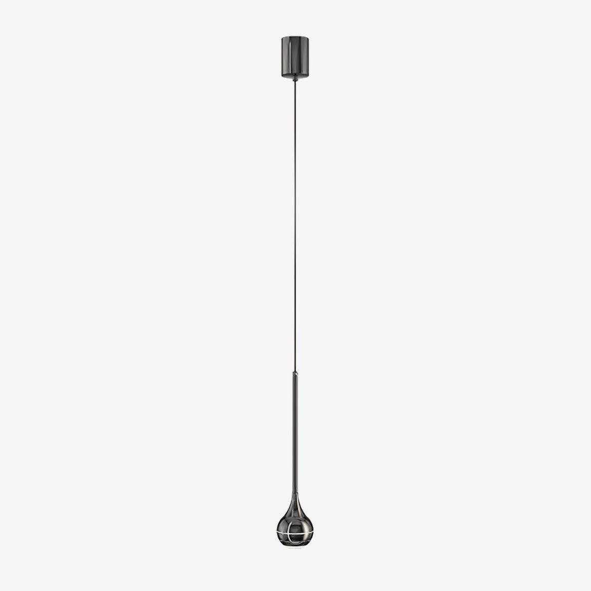 Elie Modern LED Droplight Pendant Lamp with Minimalist Black Aluminum and Acrylic Diffuser