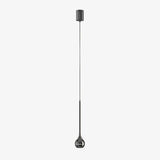 Elie Modern LED Droplight Pendant Lamp with Minimalist Black Aluminum and Acrylic Diffuser