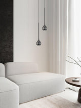 Elie Modern LED Droplight Pendant Lamp with Minimalist Black Aluminum and Acrylic Diffuser