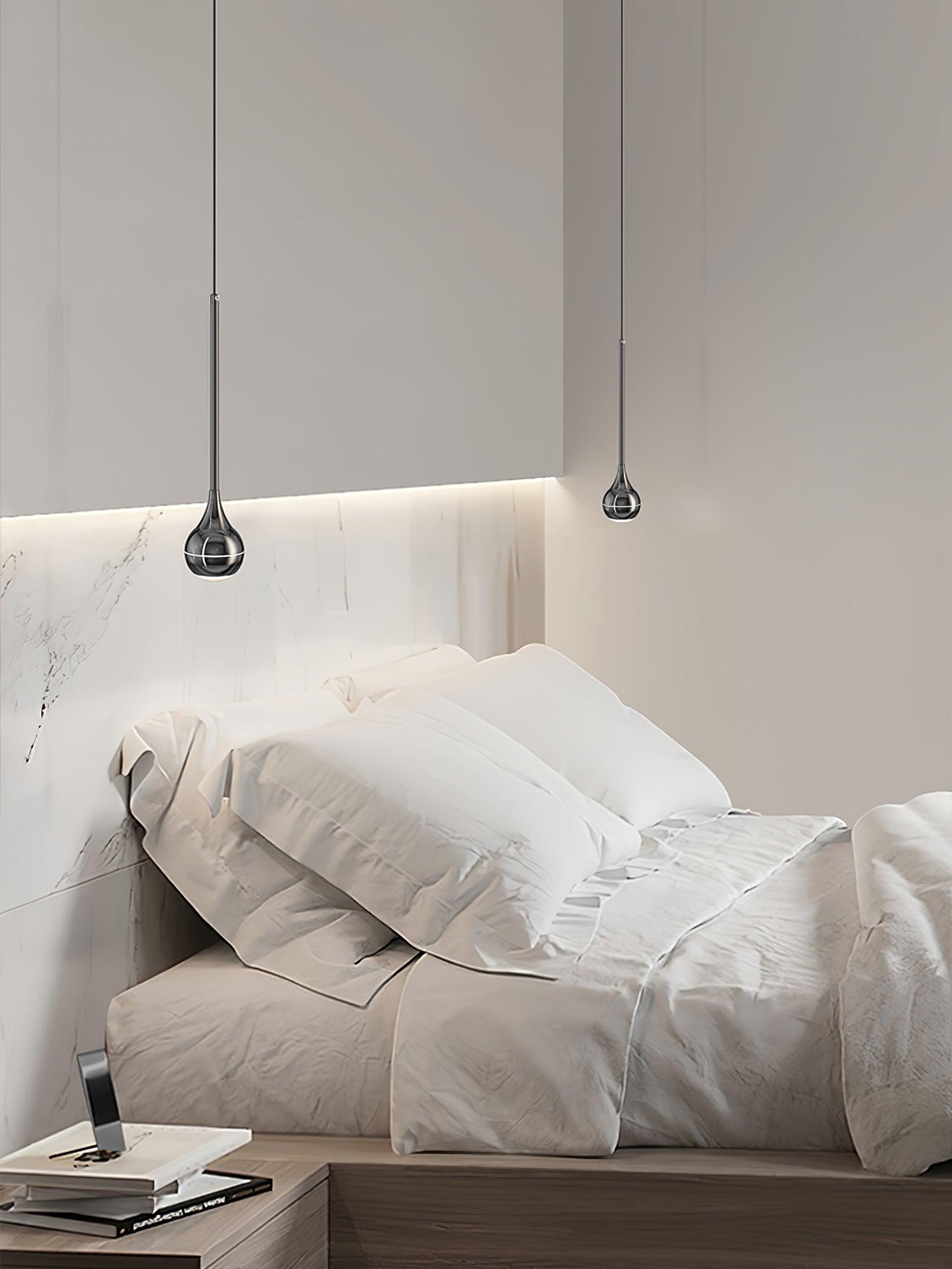 Elie Modern LED Droplight Pendant Lamp with Minimalist Black Aluminum and Acrylic Diffuser