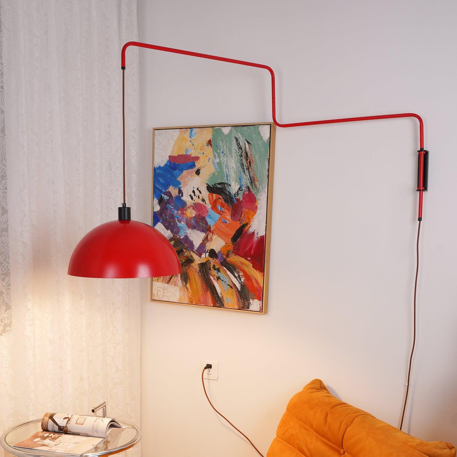 Elio Modern Swivel Wall Sconce Plug In Adjustable Arm Lamp with Counterweight for Reading