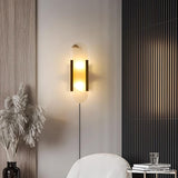 Elongated Alabaster Wall Sconce Plug In Bracket Light for Modern Home Decor