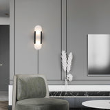 Elongated Alabaster Wall Sconce Plug In Bracket Light for Modern Home Decor